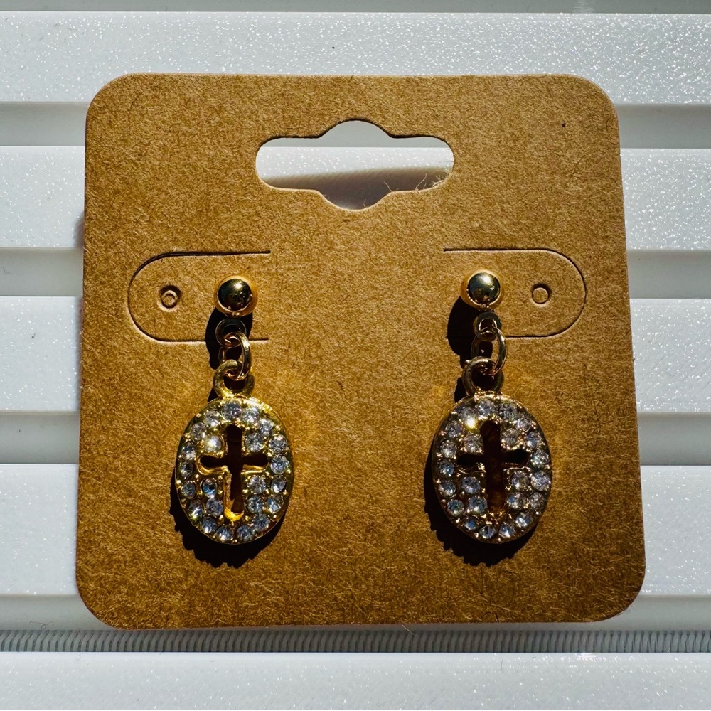 Stunning Handmade Cross Stud Earrings